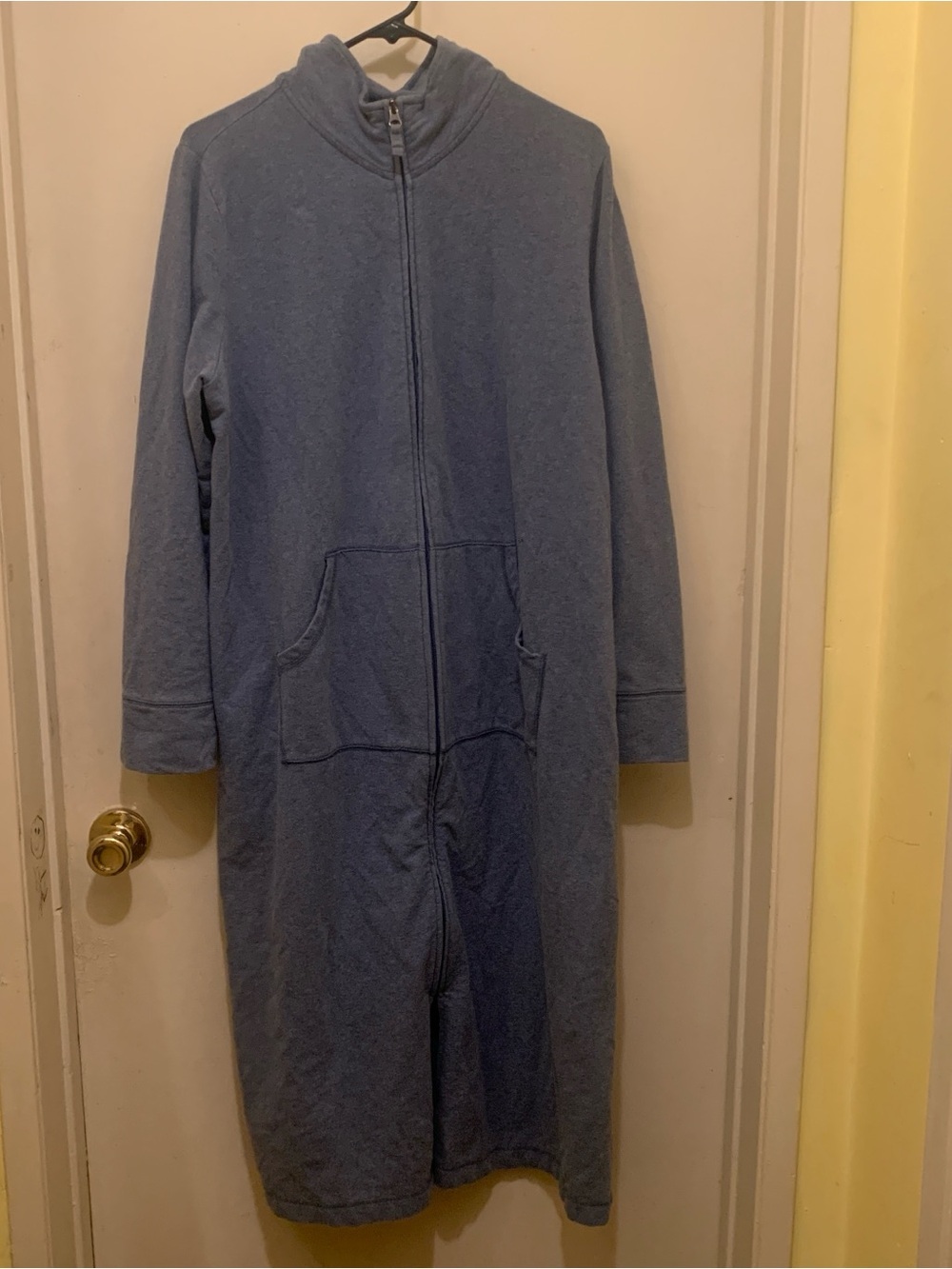 Ll bean Blue Full-Zip Long Hoodie robe Large